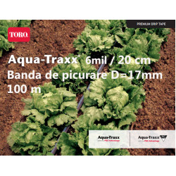 Bandă de picurare Aqua TraXX, diametru 17mm, distanta picurare 20 cm, rola 100 m