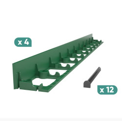 Kit bordură PP pentru pavaj  VERDE, L 1 m, H 58 mm, 4 buc, 12 ancore incluse
