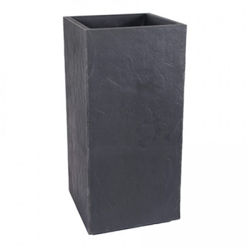 Jardiniera mare patrata inalta antracit 39,5x39,5x80 cm STONE