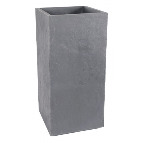 Jardiniera mare patrata inalta gri 39,5x39,5x80 cm STONE